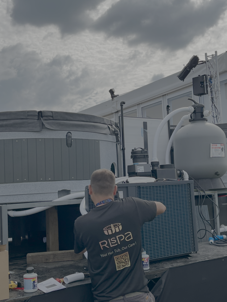 HSG282 compliant commercial hot tub filtration system and water treatment setup UK